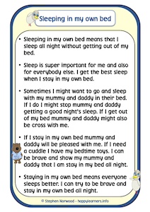 Sleeping in my own bed Social Story